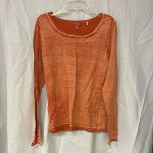 Tommy Bahama Fitted Orange Long Sleeve Top